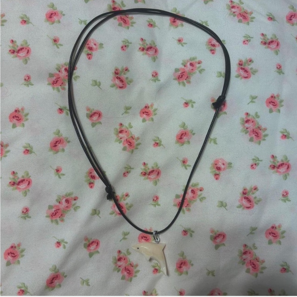 Elegant Black Necklace with Dolphin Pendant